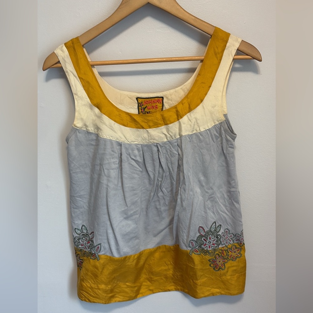 Vintage Johnny Was Sleeveless Silk Blouse